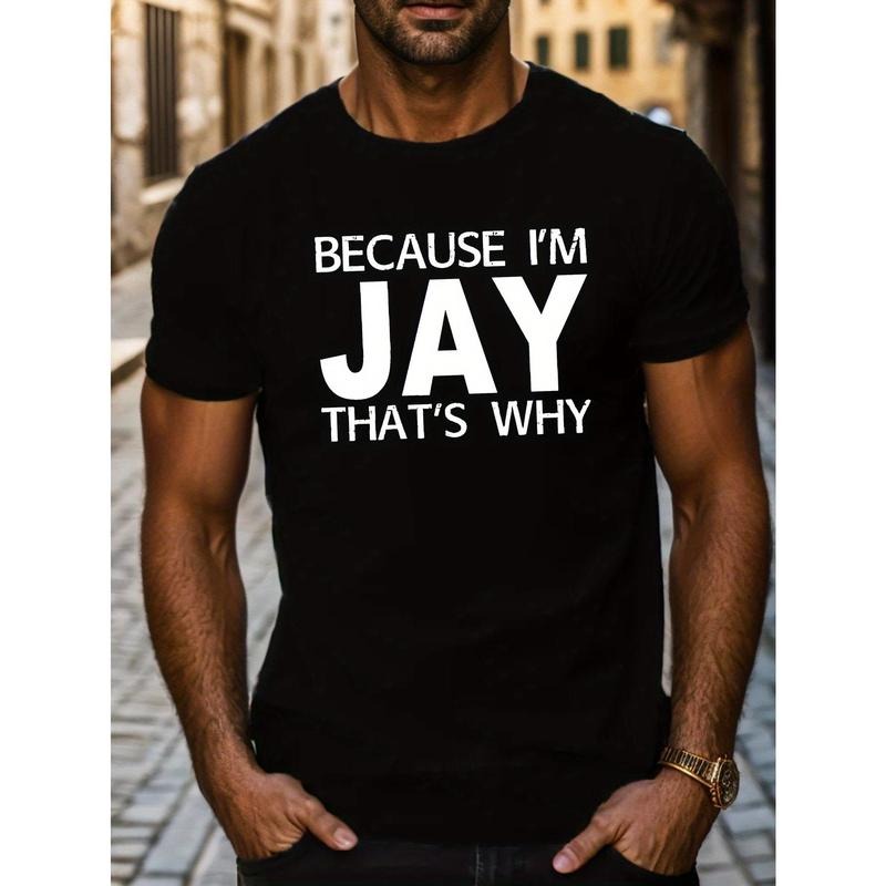 Jay's Casual Tee - Men's Short Sleeve T-Shirt, Crew Neck Summer Top, Machine Washable, Easy Care, Classic Fit, Relaxed Style Made in USA