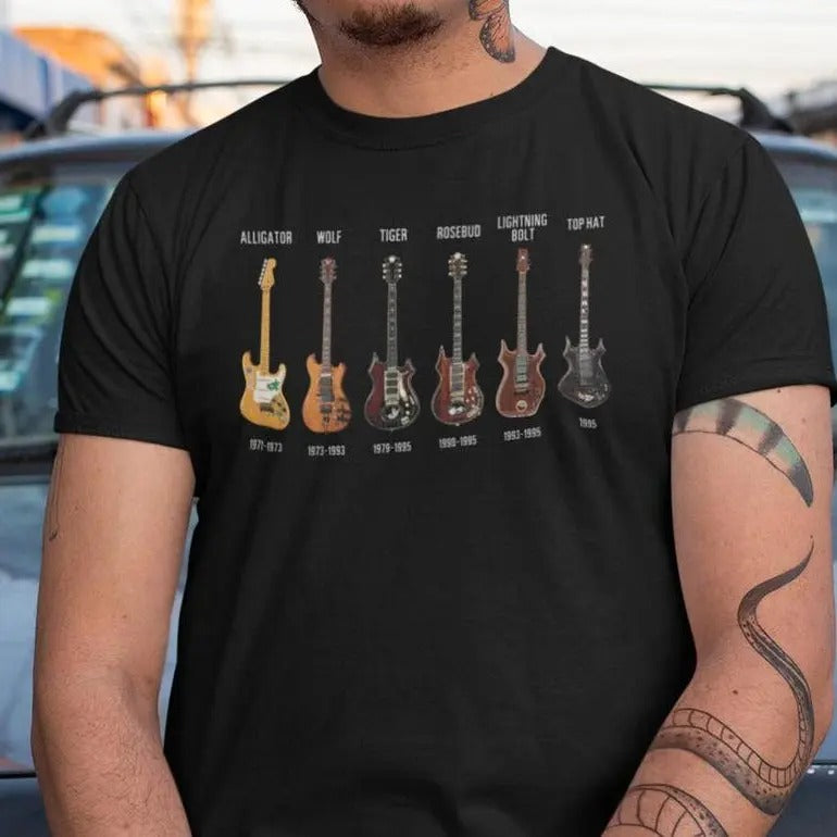 Jerry Garcia Guitar History Grateful Dead - Heavyweight Unisex Crewneck T-shirt, Graphic tee, Fashion Cotton, Streetwear, For Men, For Women