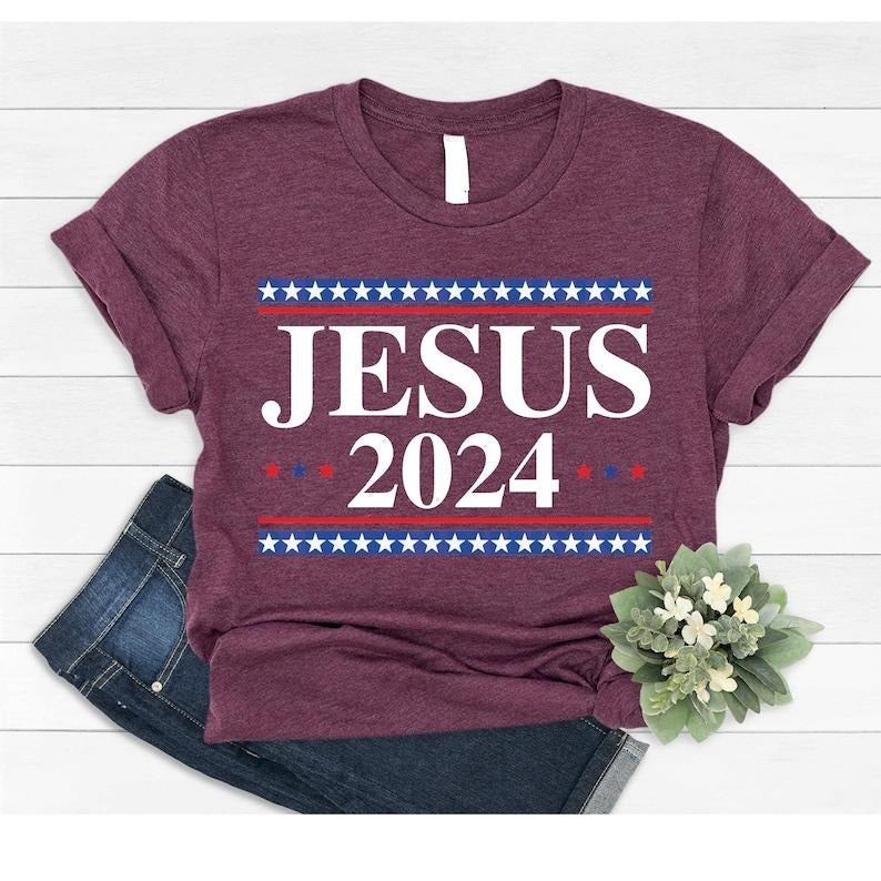 Jesus 2024 Vote Shirt, Jesus 2024 Sweatshirt, Political T-shirts, Unisex Jesus Lover Shirt, Trendy Christian  T-shirt, sweater and Hoodie