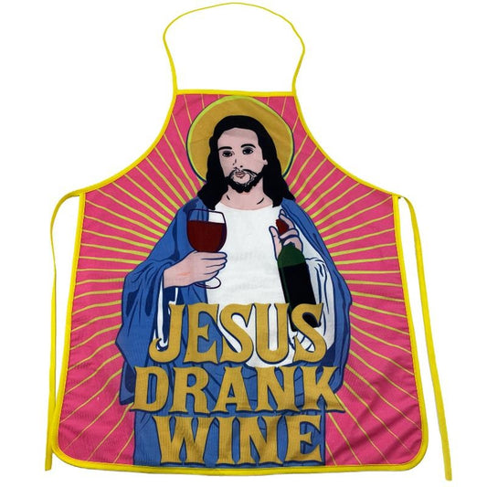 Jesus Drank Wine Apron Funny Religion Vino Wine Lover Graphic Novelty Kitchen Smock Funny Graphic Kitchenwear Wine  Funny Religious  Novelty Cookware Multi