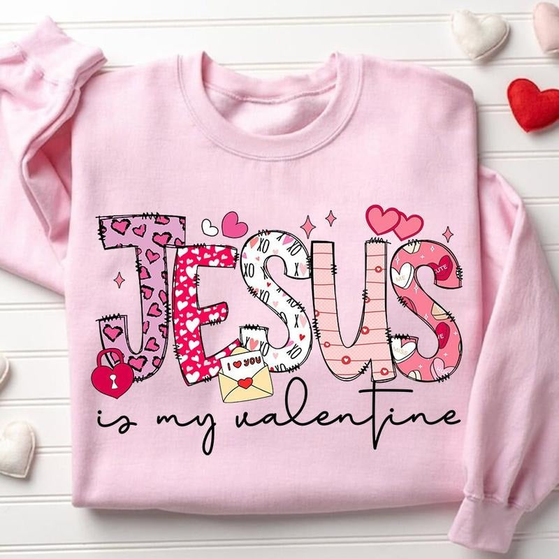Jesus Is My Valentine Sweatshirt, Jesus Valentine \bShirt, Retro Valentine Sweater, Christian Valentine Sweatshirt, Valentines Sweatshirt, Gifts For Lovers, Long Sleeve Crewneck Shirt, Valentine Gift Ideas, Gifts For Valentines Day Classic Man