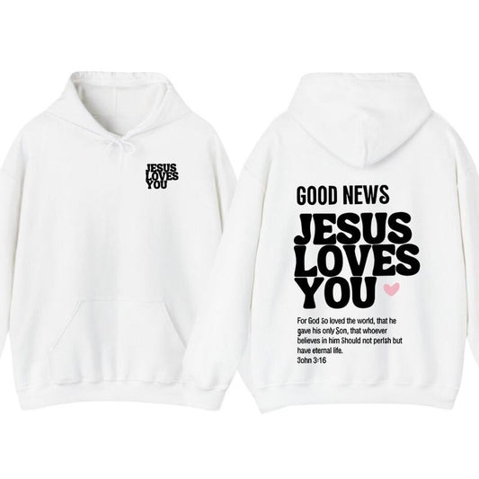Jesus Loves You Christian T-Shirt - Bible Verse John 316, Faith Graphic Tee, Unisex, Soft Cotton, Streetwear Style, Relaxed Fit, Machine Washable - Gift for Him & Her Crew Neck Stylish hoodies