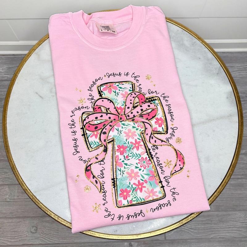 Jesus Season Floral Cross Comfort Colors T-Shirt 'NLB'