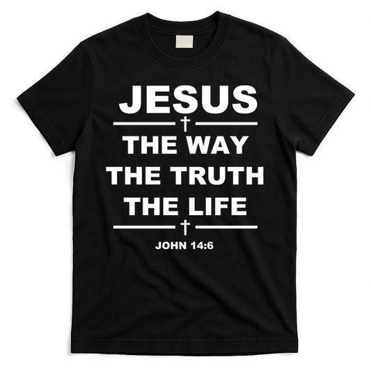 Jesus The Way The Truth The Life T-Shirt | Christian Graphic Tee | Bible Verse Inspired Shirt | Faith-Based Apparel | Religious Gift for Men & Women | Inspirational Jesus Shirt | John 14:6 Scripture Tee