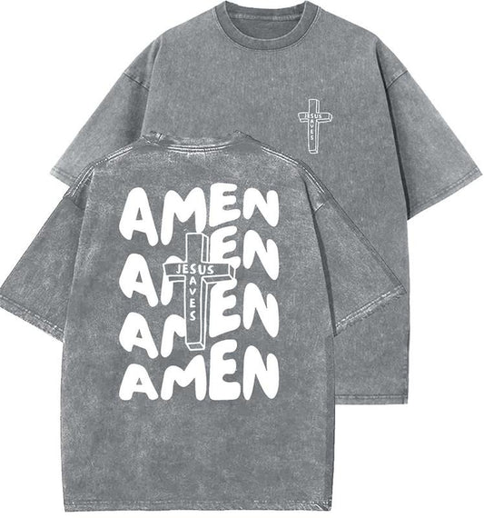 Jesus Unisex Washed T-Shirt, Christian Tshirts, Vintage 90s Graphic Tee, Gift Top Womenswear Cotton Mineral Color