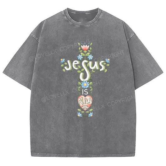 Jesus Unixes Washed T-Shirt, Christian Jesus  t shirts, Vintage 90s Graphic Tee Gift Cotton Top, Mineral color