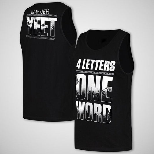 Jey Uso Four Letters One Word YEET Tank Top, Jey Uso WWE Tank Top, Jey Uso Clothes, WWE Fans Tanktop, Men's 100% Cotton Tank Top Casual Menswear Breathable Sleeveless Classic Workout Tops