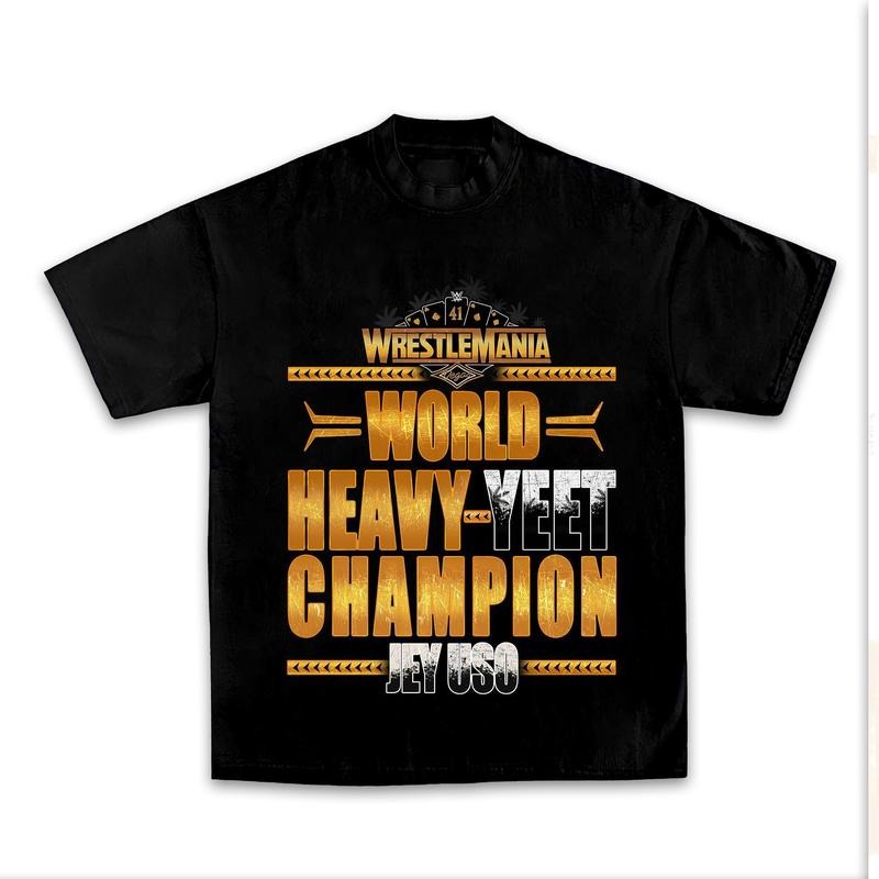 Jey Uso WrestleMania 41 Winner T-Shirt, WrestleMania 41 T-Shirt, WWE Fans Shirt, Wrestling Tee, Unisex Graphic For WWE Fans Clothing, WWE Tee, Menswear Cotton Crewneck Clothes Top Apparel