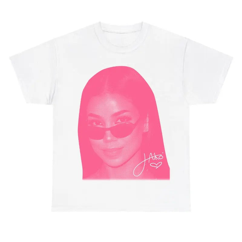 Jhene Pink White T-Shirt for Men - Classic Cotton Tee