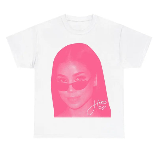 Jhene Pink White T-Shirt for Men - Classic Cotton Tee
