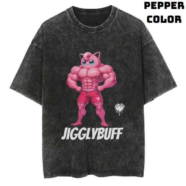 Jigglybuff Gym Pokemon Vintage Tee,  Jigglybuff Shirt, Pokemon Shirt, Vintage Pokemon Anime T-shirt, Anime Manga Shirt, Gym Fitness Shirt, Vintage Graphic Tee, Unisex T-Shirt, Gift For Fan Pokemon, Crewneck Short Sleeve Shirt Top Menswear Streetwear