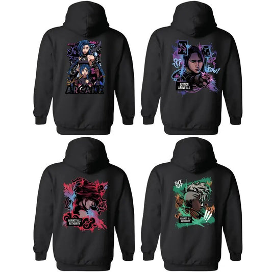 Jinx Vi Cattlyn Ekko Arcane Anime Unisex T-Shirt, Sweatshirt, Hoodie League of Legends Special Shirt Anime Shirt Anime Lovers Graphic Anime Tee, Shirt Jinx T-Shirt