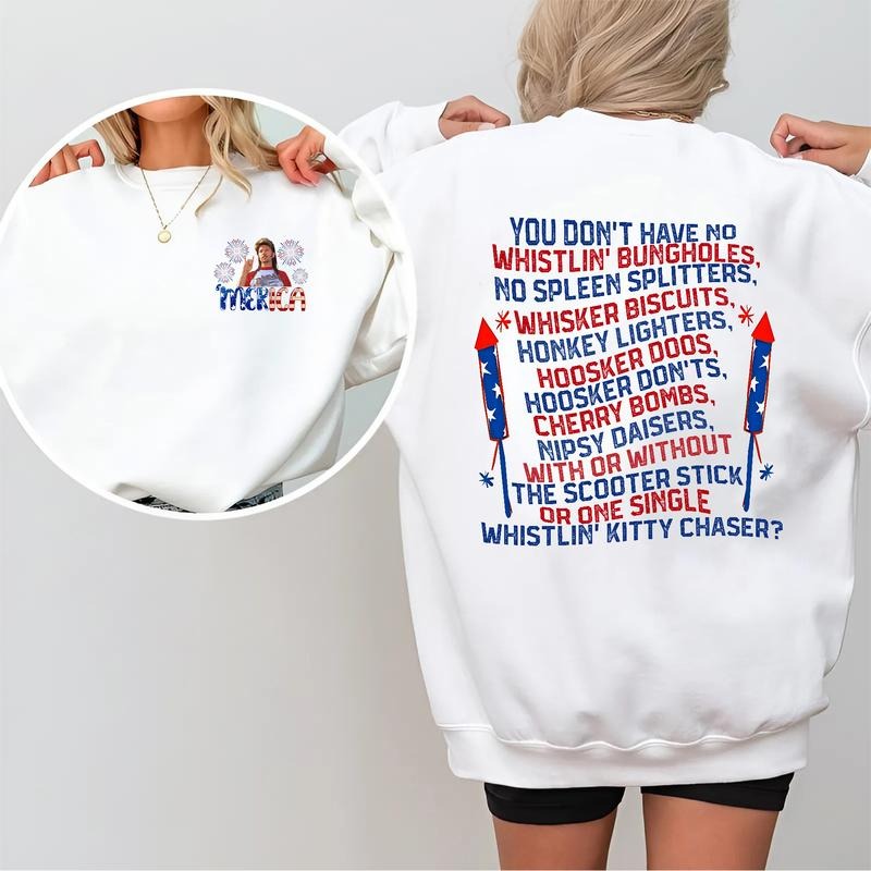 Joe Dirt Quote 2-Sided Sweatshirt, Vintage Redneck Graphic Sweater, Casual Patriotic Streetwear for Men & Women