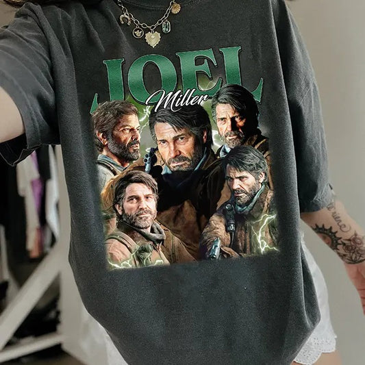 Joel Miller TLOU Comfort Colors Unisex Tshirt For Fan, Pedro Pascal TV Show 90s Retro Bootleg Shirt, Fan Merch Celebrity Crush