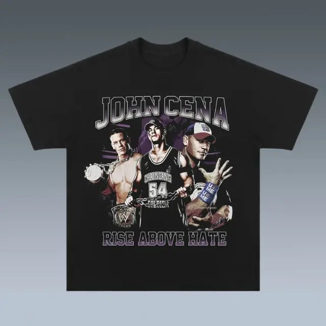 John Cena Vintage Graphic Tees, Wrestler Tshirt, WWE Shirts, Crew Neck Casual T-Shirt, Unisex Wrestling Shirt Men Clothing Gifts For Men Women Streetwear Menswear Womenswear