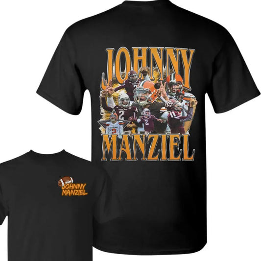 Johnny Manziel Football Double Side T-Shirt, Football Tee, Vintage Heavyweight T-Shirt, Vintage 90s Graphic Shirt, Sport T-Shirt, Graphic Tees for Men, Men's Vintage Tees, Shirt For Men, Women