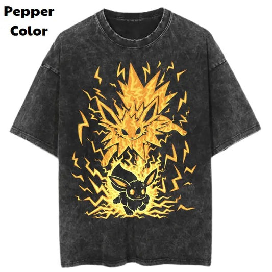Jolteon Vintage Tee, Eevee T-Shirt, Pokemon Graphic Tees, Unisex Anime Shirt, Menswear Womenswear Streetwear