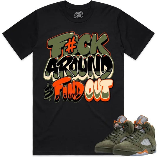 Jordan Retro 5 Olive 5s Shirt To Match Sneaker Fuch Around