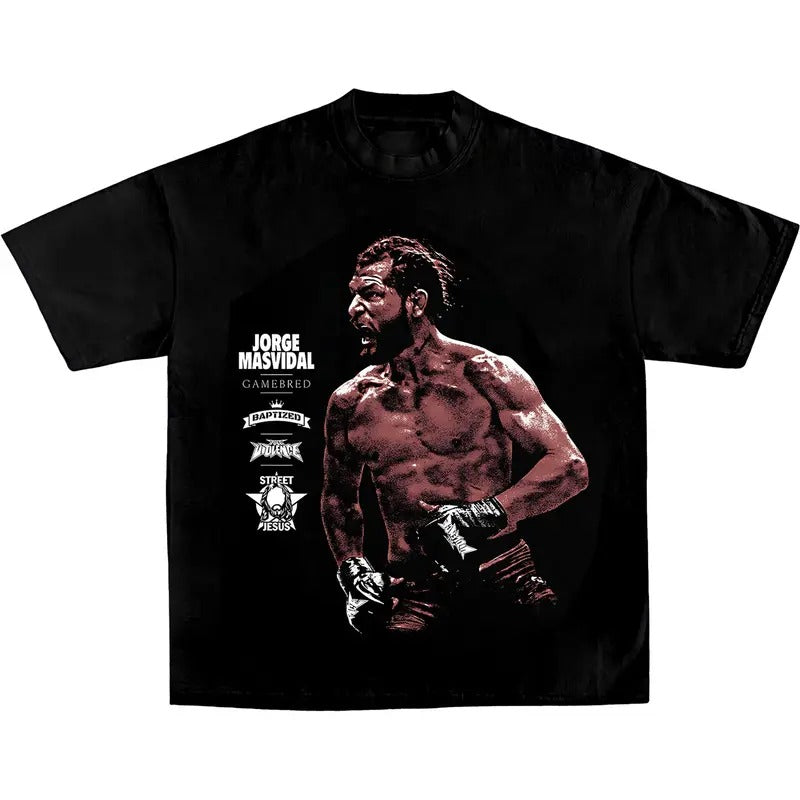 Jorge Masvidal Tee, Boxing T-shirt, Boxer Tee, Sports Shirt, UFC Shirt, Workout T-shirt, Gift for Him Gift For Her Hoodie Sweatshirt Crewneck Cotton Menswear Top Clothing Streetwear