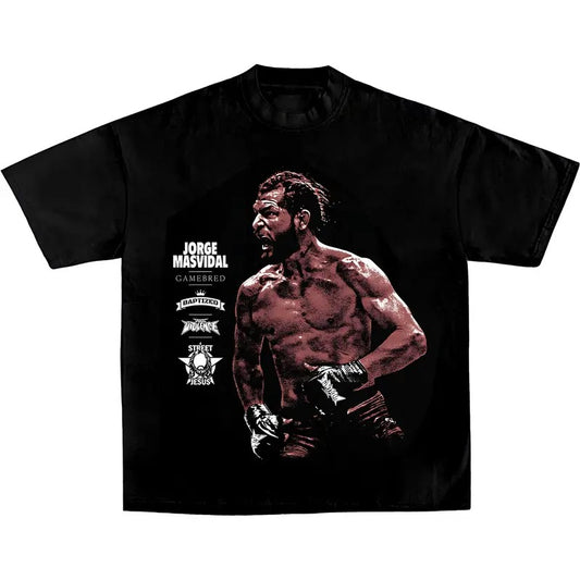 Jorge Masvidal Tee, Boxing T-shirt, Boxer Tee, Sports Shirt, UFC Shirt, Workout T-shirt, Gift for Him Gift For Her Hoodie Sweatshirt Crewneck Cotton Menswear Top Clothing Streetwear