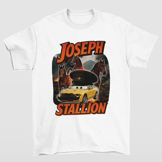 Joseph Stallion T Shirt Bold and Hilarious Design for Humor Enthusiasts