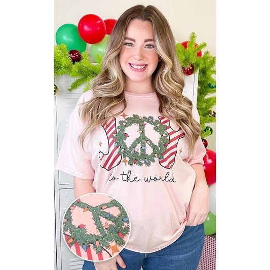 Joy to the World Rhinestone Graphic T-Shirt