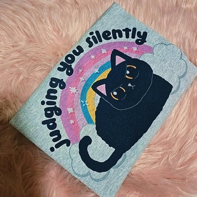 Judging you silently Rainbow Cat Graphic Tee