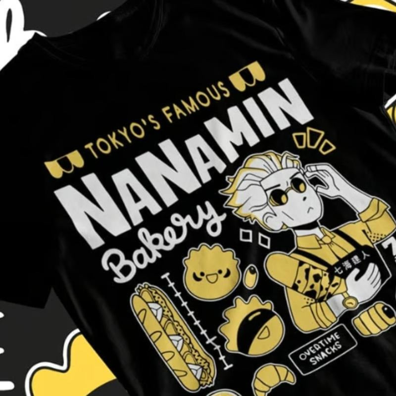 Jujutsu Kaisen Nanami Kento Bakery Tshirt ,  Anime Jjk T-shirt , Gojo Satoru Shirt Soft Menswear Top Underwear Streetwear Crewneck Round Neck Tropical Casual Shortsleeve