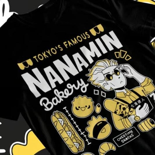 Jujutsu Kaisen Nanami Kento Bakery Tshirt ,  Anime Jjk T-shirt , Gojo Satoru Shirt Soft Menswear Top Underwear Streetwear Crewneck Round Neck Tropical Casual Shortsleeve