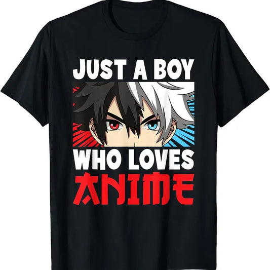 Just A Boy Who Loves Anime Funny Japanese Anime Boy Manga TShirt