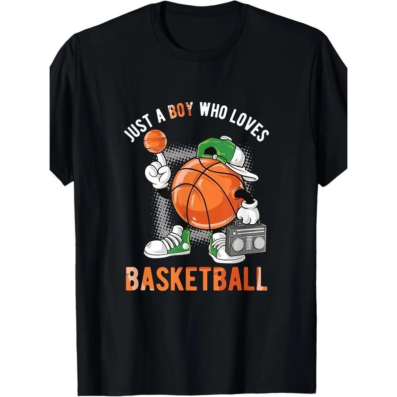 Just A Boy Who Loves Basketball Men T-Shirt -  Cotton T-shirt Made in USA