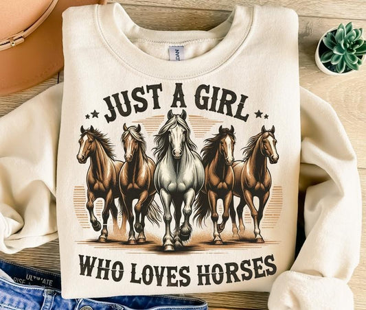 Just A Girl Who Loves Horses Png Sublimation Design Horse Sublimation Retro Png Western Png T-shirt Design Instant Download Png Dtf  T-shirt, sweater and Hoodiestyle{n002}2