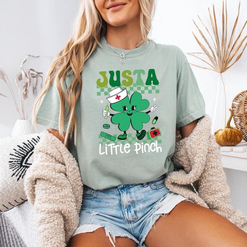 Just A Little Pinch Nurse Shirt, St Patrick's Day Nurse Sweatshirt, Lucky Nurse Shamrock Shirt,Nurse St Patty's, Nurse Clover