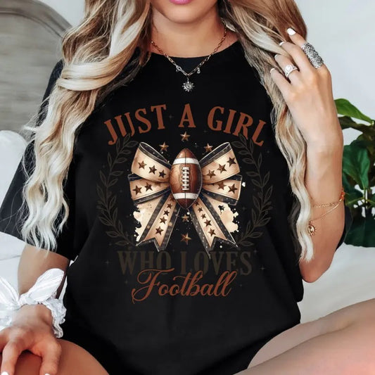 Just A girl who loves Football Unisex Comfort Colors Tshirt