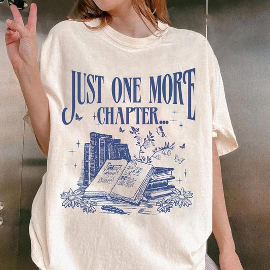 Just One More Chapter Bookish Shirt for Women Vintage Reading Shirt Gift for Book Lovers Bookworm Shirt Bookish Gift Librarian Book Shirt