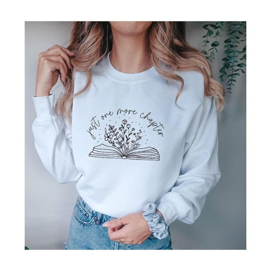 Just One More Chapter Sweatshirt, Book Lover Sweatshirt Gift Teacher Librarian Gift, Reading Crewneck Sweatshirt, Booktok Bookworm  sweater