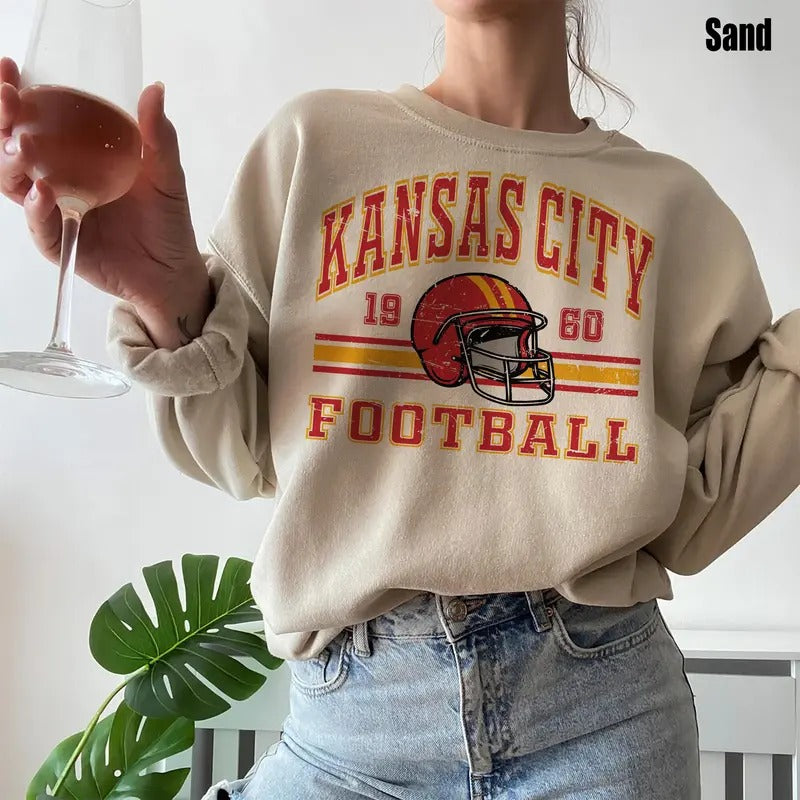 KCC Football Sweatshirt/ Vintage Chi.e.fs Sweatshirt/ K.a.ns.as City Football Shirt/ K.a.ns.as City Chi.e..s Retro Style Crewneck T-shirts, Crewnecks, Hoodies – Gifts Suitable for Anyone