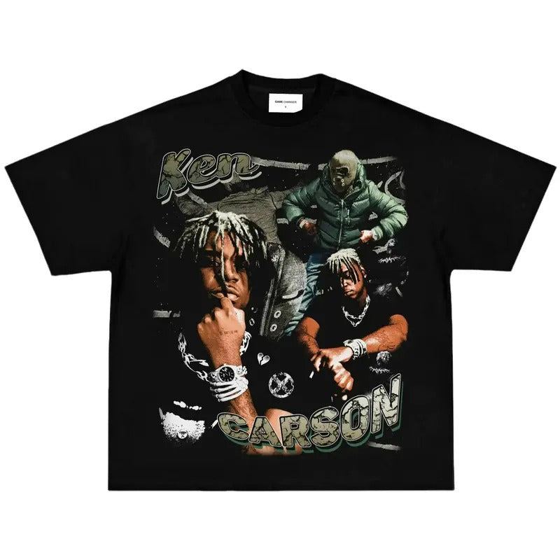 K3n C4rson T-Shirt Vintage Rapper Graphic Tee Shirt Rap Hip Hop Shirt for Men Women Streetwear