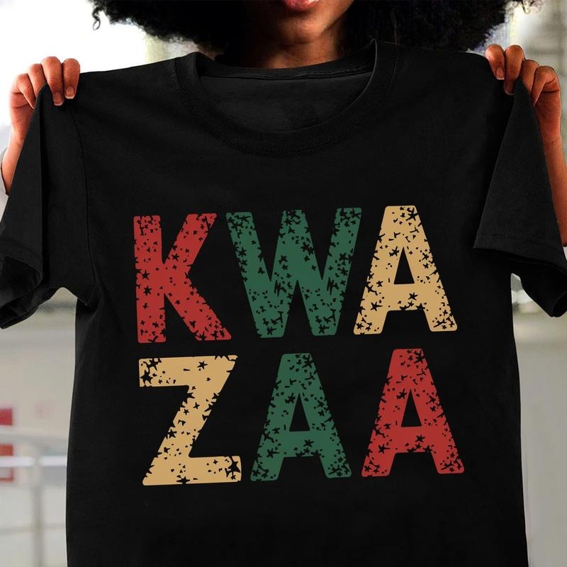 KWANZAA Unisex Tee, Africana Traditional Shirt, African American Cultural, Kwanzaa Candles, Kwanzaa African Holiday Tee