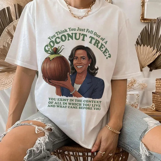 Kamala Coconut Tree Shirt , Kamala Harris For President 2024, Vintage Girl Power Gift Unisex Shirt Top Womenswear shirt for