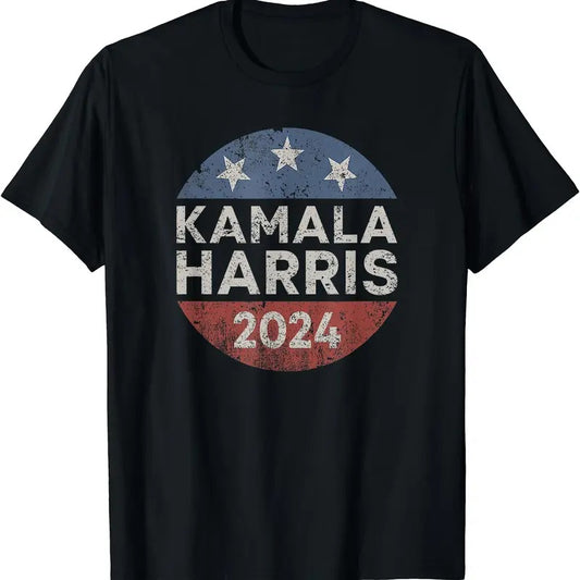 Kamala Harris 2024 For President Retro Button Election T-Shirt