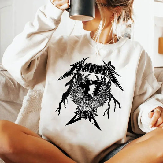 Kamala Harris 47 Eagle Shirt, Vintage Rock Harris Tee, Retro Kamala Harris Shirt, Harris 47 Shirt Sweatshirt Hoodie, Vote Shirt, Vote For Blue