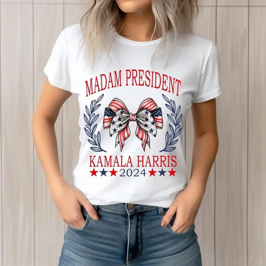 Kamala Harris For President 2024 tshirt, Madam President shirt, Election 2024 shirt, America Coquette shirt, Harris 2024 tshirt