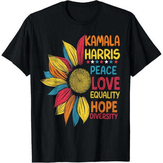 Kamala Harris Peace Love Equality Hope Diversity T-Shirt made in usa