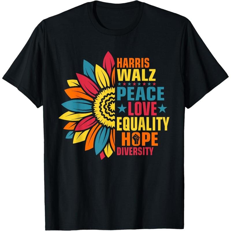 Kamala Harris Waltz Peace Love E Hope Diversity T-Shirt made in usa