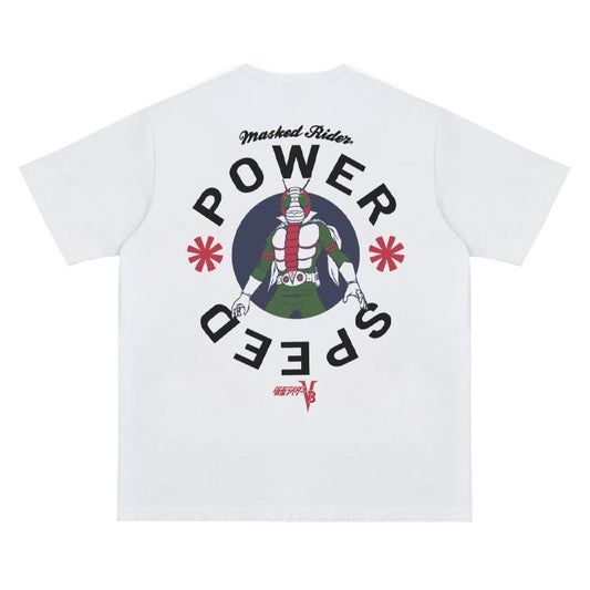 Kamen Rider "V3" Vintage Oversized Tee Anime T-shirt 100% Cotton Original Design Men's Top for Fans Menswear Tshirt