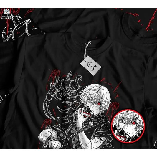 Kaneki Ken Shirt, Tokyo Ghoul Shirt, Dark Urban H0rr0r Unisex T-shirt - Japanese Anime Manga Style, Otaku Apparel, Modern Tokyo Vibes, Classic Japan Inspired, Perfect Gift Fans