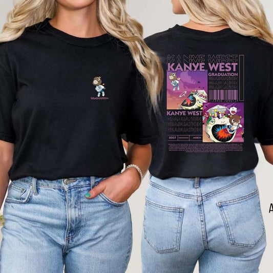 Kanyeee 2 sides Graduation Unisex Classic T-Shirt, Full Color, Unisex T-Shirt, For Women, For Men Cotton