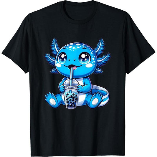 Kawaii Axolotl Boba Tea Anime Bubble Tea Axolotl T-Shirt made in usa