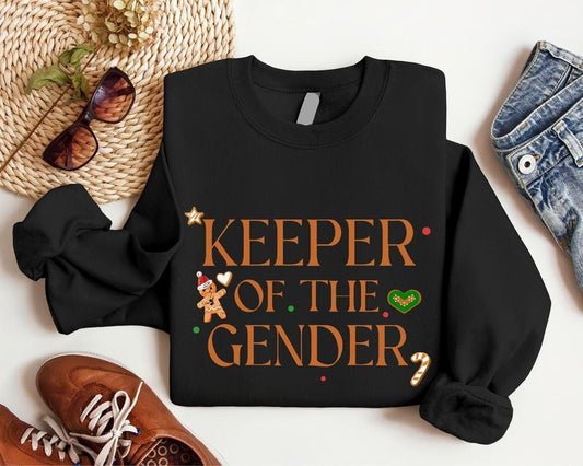 Keeper Of The Gender Christmas Sweatshirt, Matching Family Gender Reveal Hoodie, Christmas Sweater For Pregnancy Announcement, Mom To Be Gift Sweatshirt.